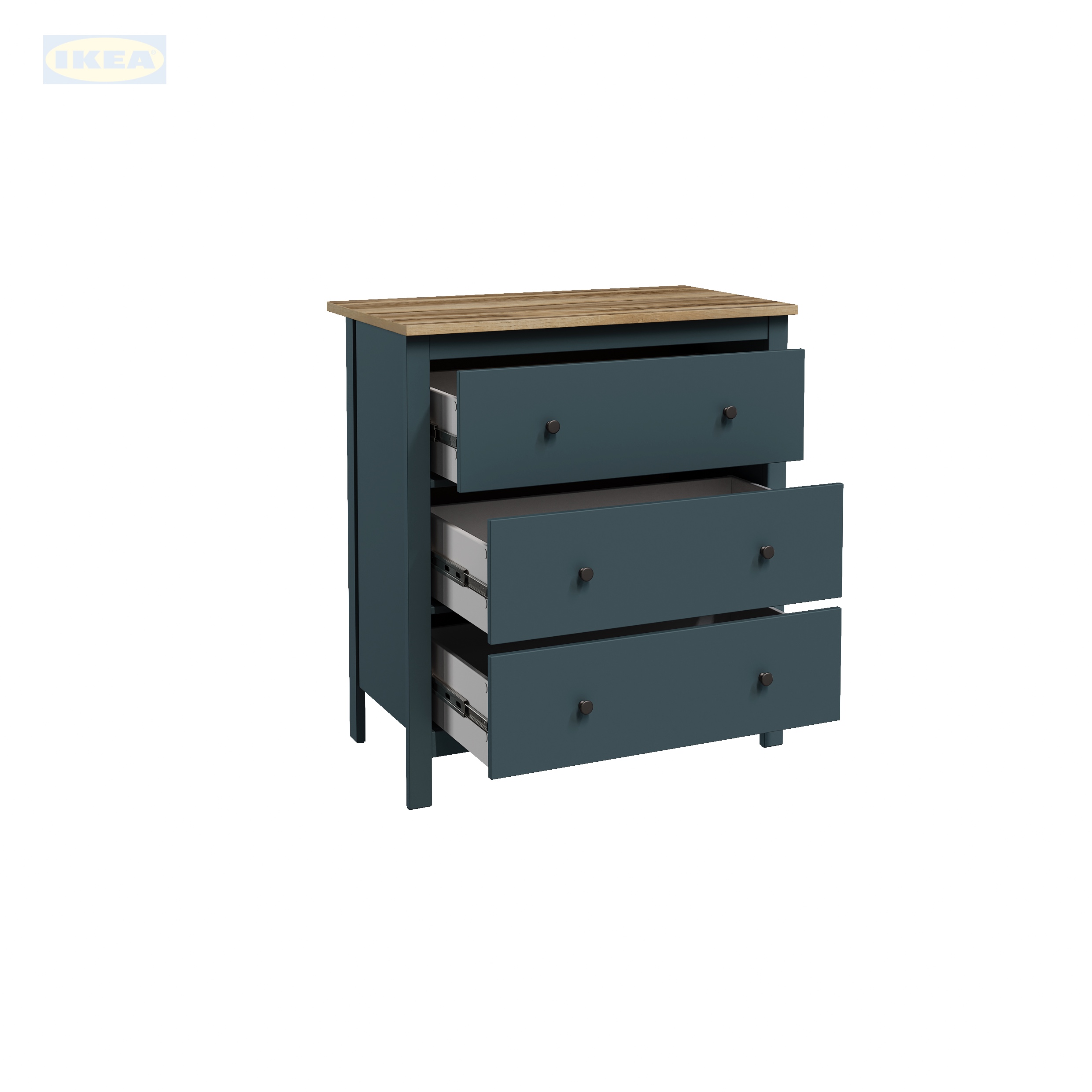 Комод 3 ящика IKEA Бирюзовый-ясень-10