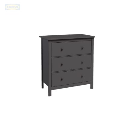 Комод 3 ящика IKEA Сага, 92х51х100 см, Серый