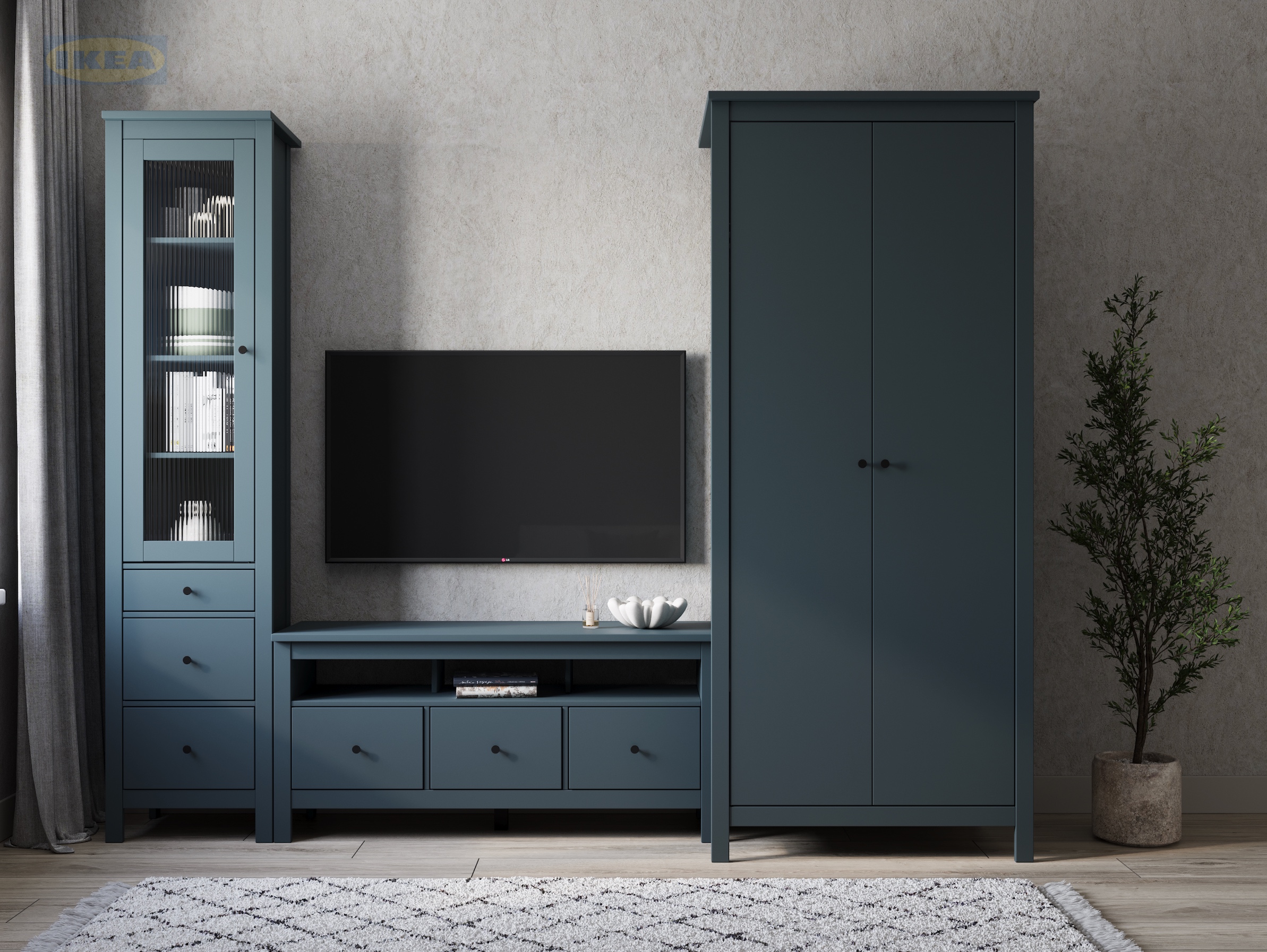 Шкаф IKEA 92х64х215 см, Бирюзовый-2