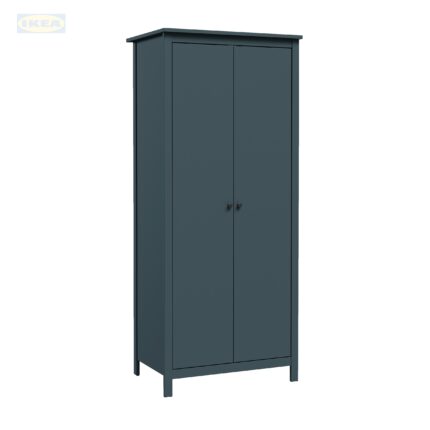 Шкаф распашной IKEA Сага, 2 двери, 92х64х215 см, Бирюзовый