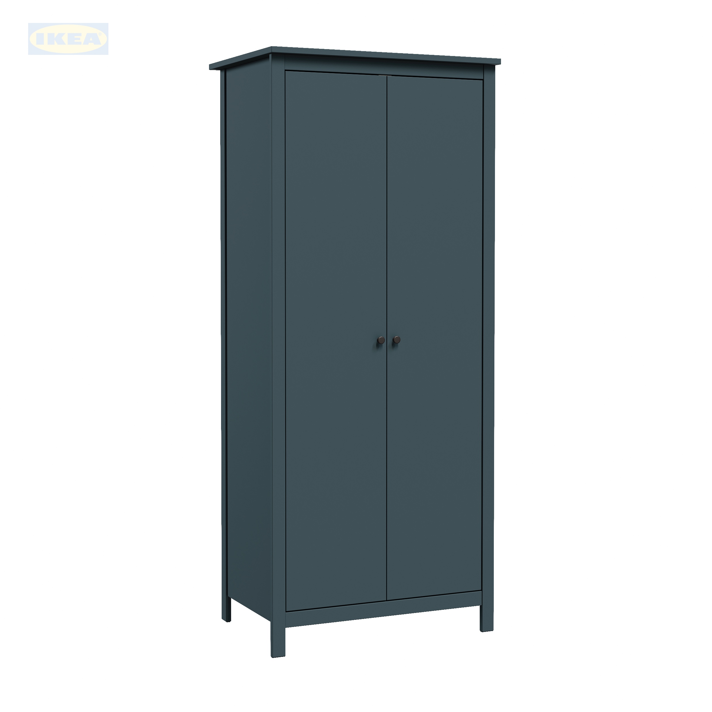 Шкаф IKEA 92х64х215 см, Бирюзовый-7 Шкаф распашной IKEA Сага, 2 двери, 92х64х215 см, Бирюзовый