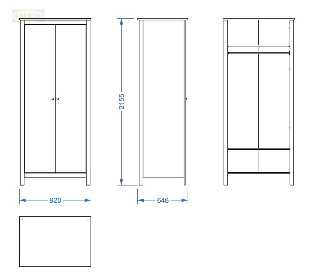 Шкаф IKEA 92х64х215 см, Бирюзовый-ясень-6