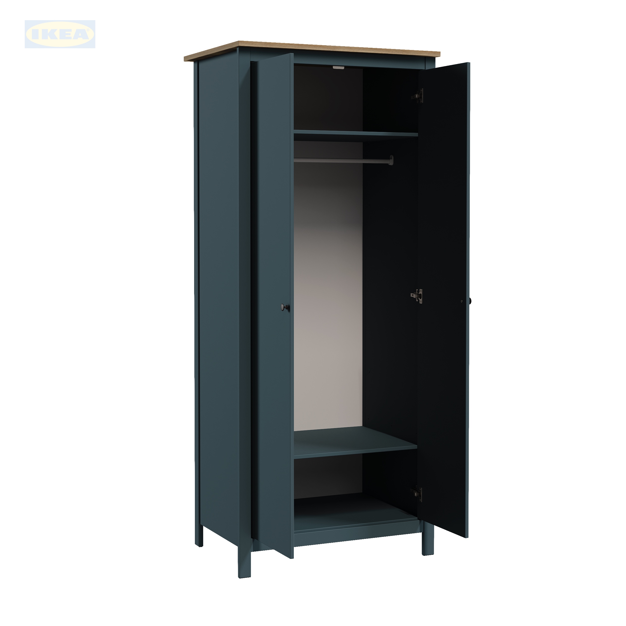 Шкаф IKEA 92х64х215 см, Бирюзовый-ясень-8