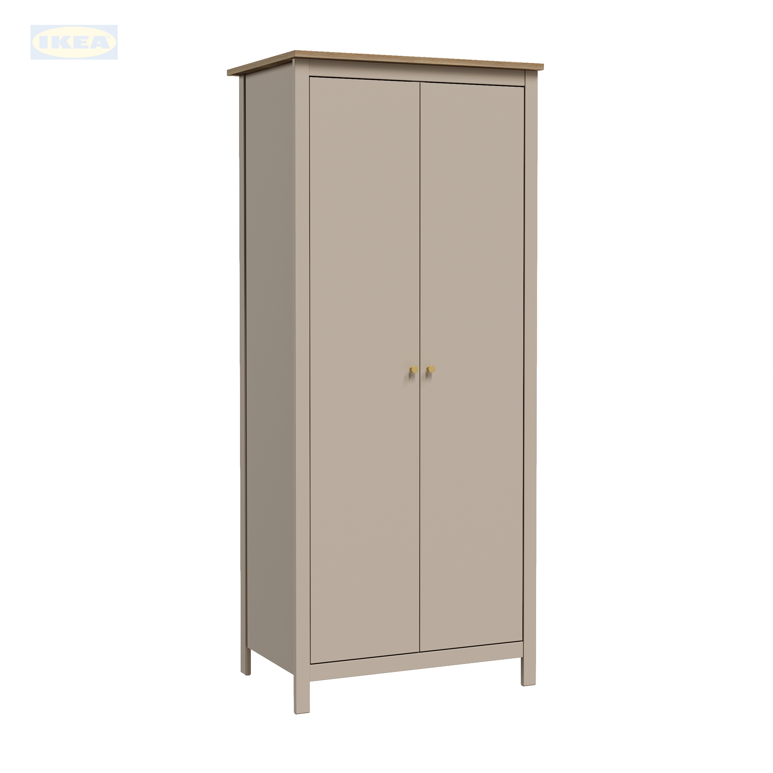 Шкаф IKEA 92х64х215 см, Кашемир-ясень-8 Шкаф распашной IKEA Сага, 2 двери, 92х64х215 см, Кашемир/ясень