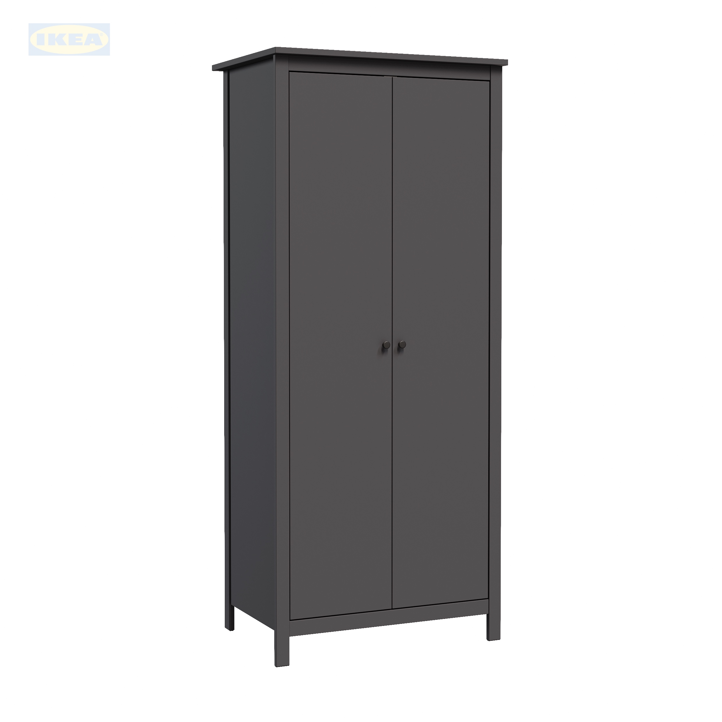 Шкаф IKEA 92х64х215 см, Серый-8 Шкаф распашной IKEA Сага, 2 двери, 92х64х215 см, Серый