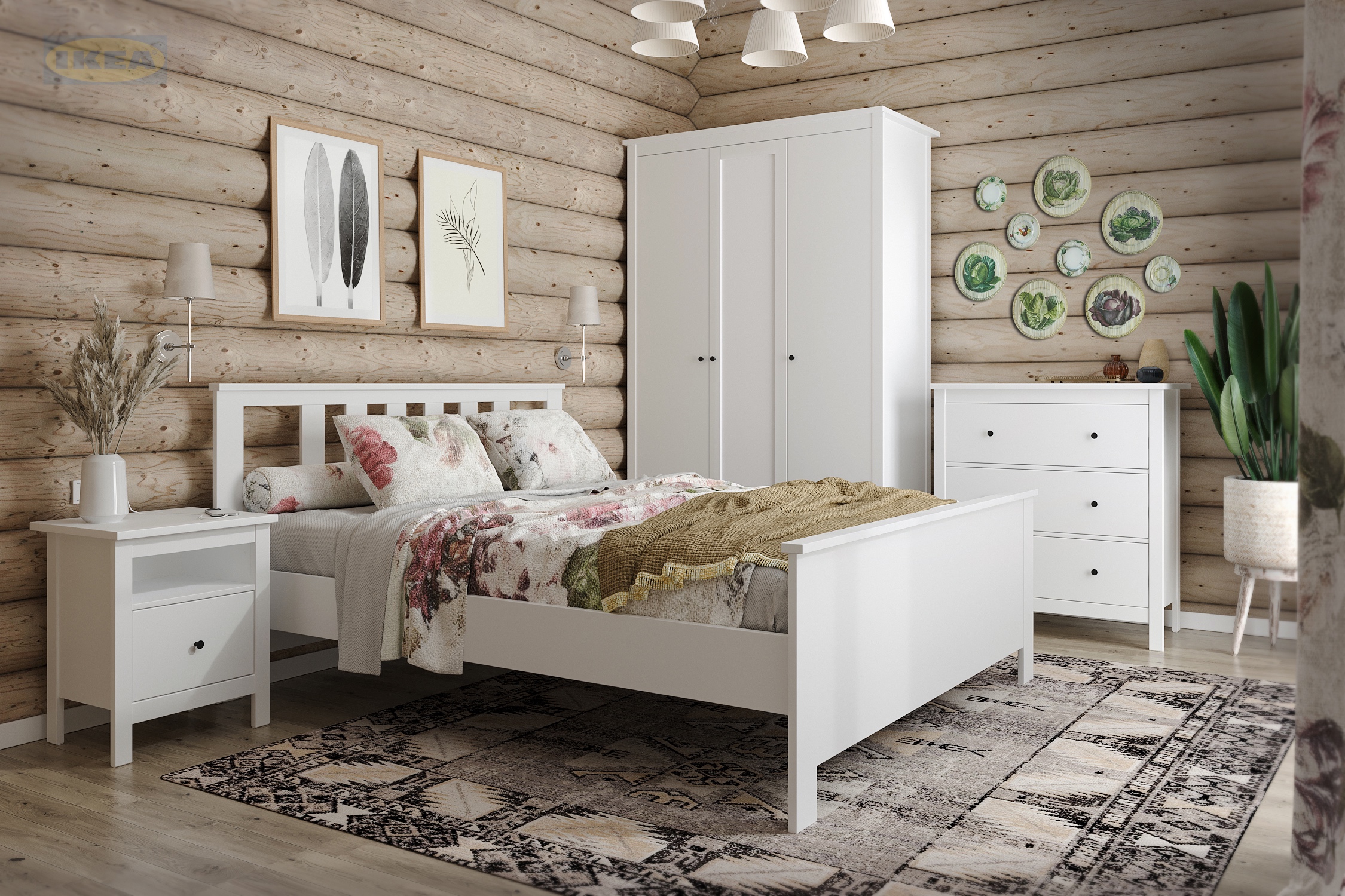 Шкаф распашной IKEA Белый-3