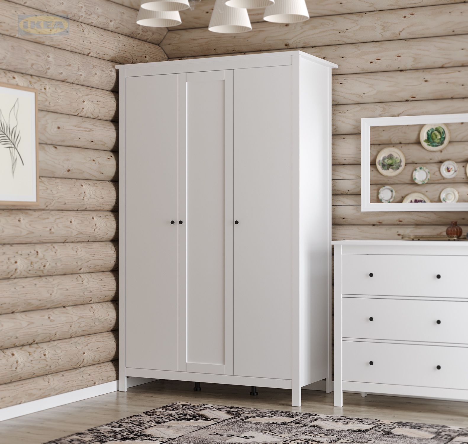 Шкаф распашной IKEA Белый-5