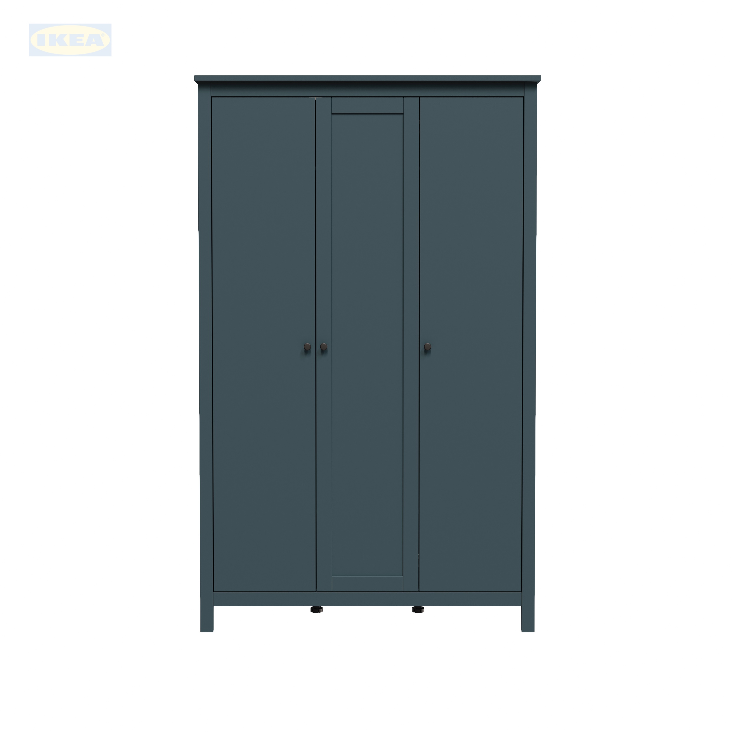 Шкаф распашной IKEA Сага, 3 двери, 132х64х215 см, Бирюзовый-06