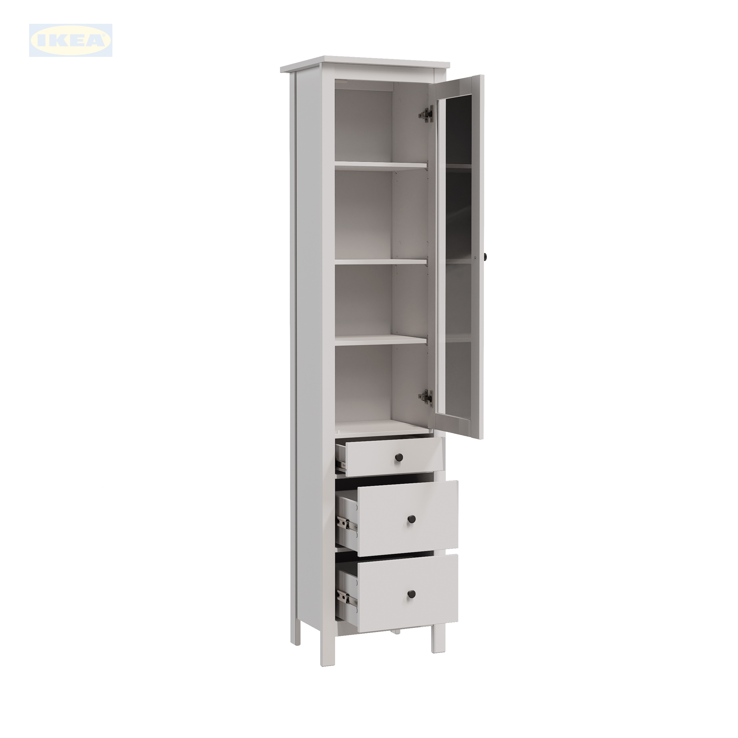 Шкаф с витриной IKEA 50, Белый-8