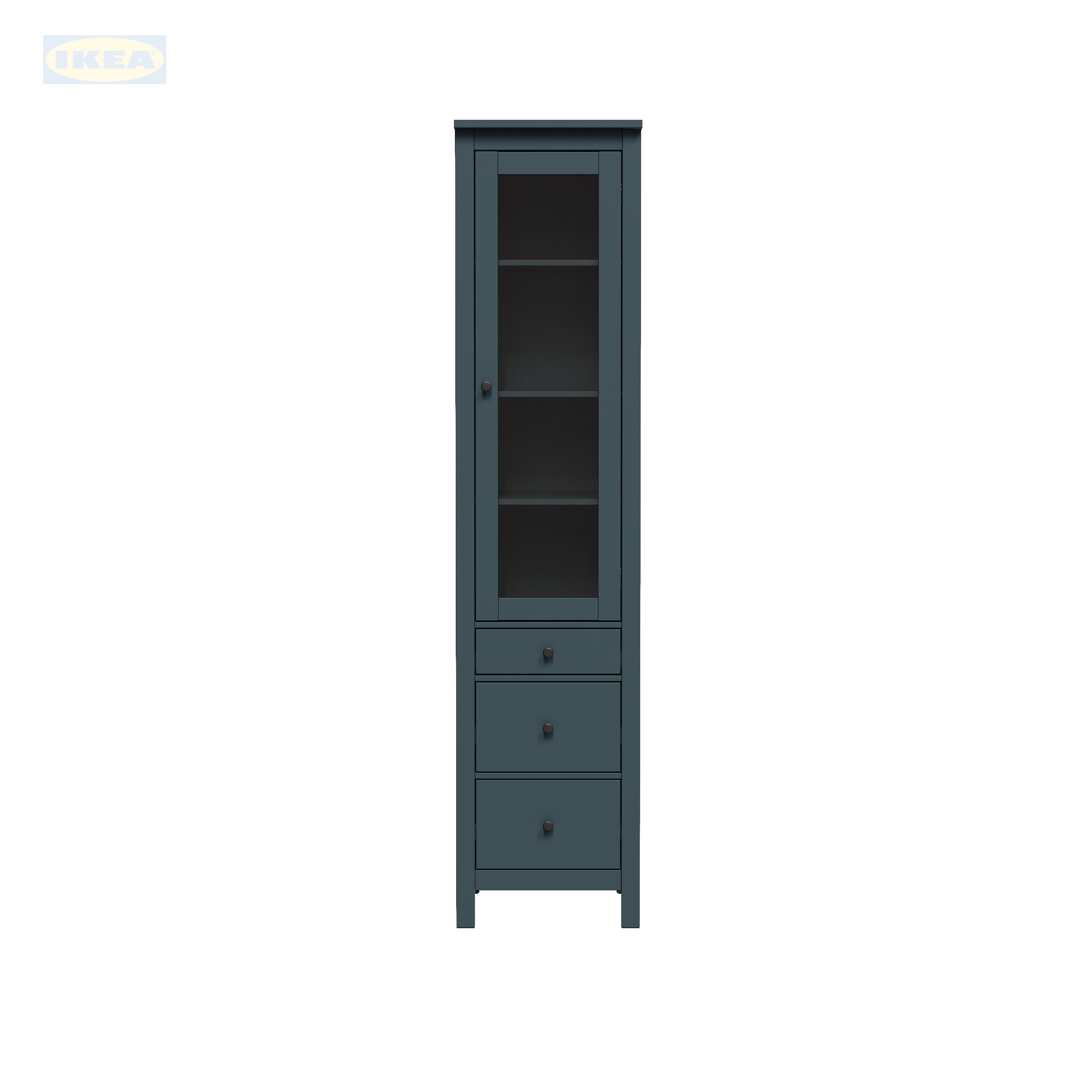 Шкаф с витриной IKEA 50, Бирюзовый-6