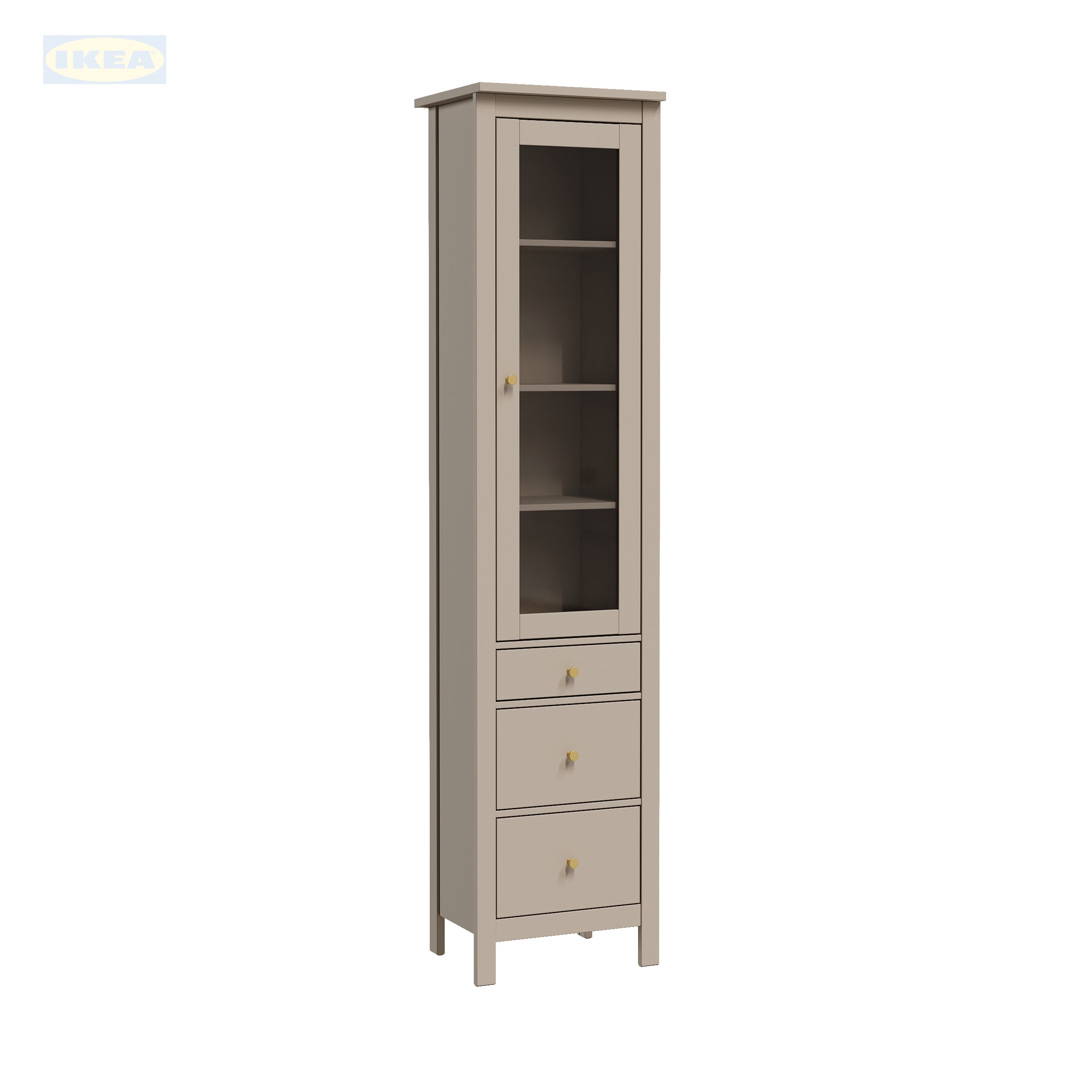 Шкаф с витриной IKEA 50, Кашемир-7 Шкаф с витриной IKEA Сага, 50х41х215 см, Кашемир