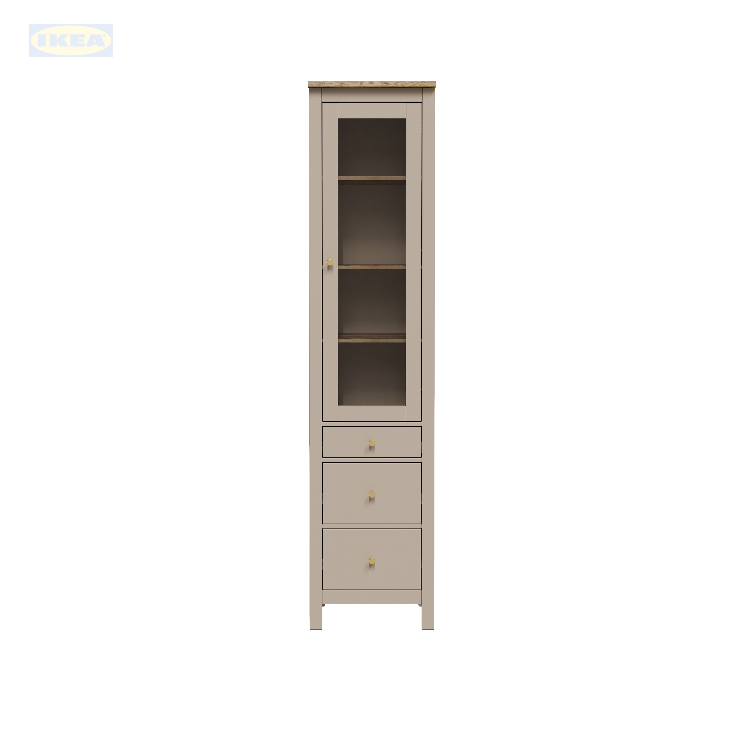 Шкаф с витриной IKEA 50, Кашемир-ясень-5