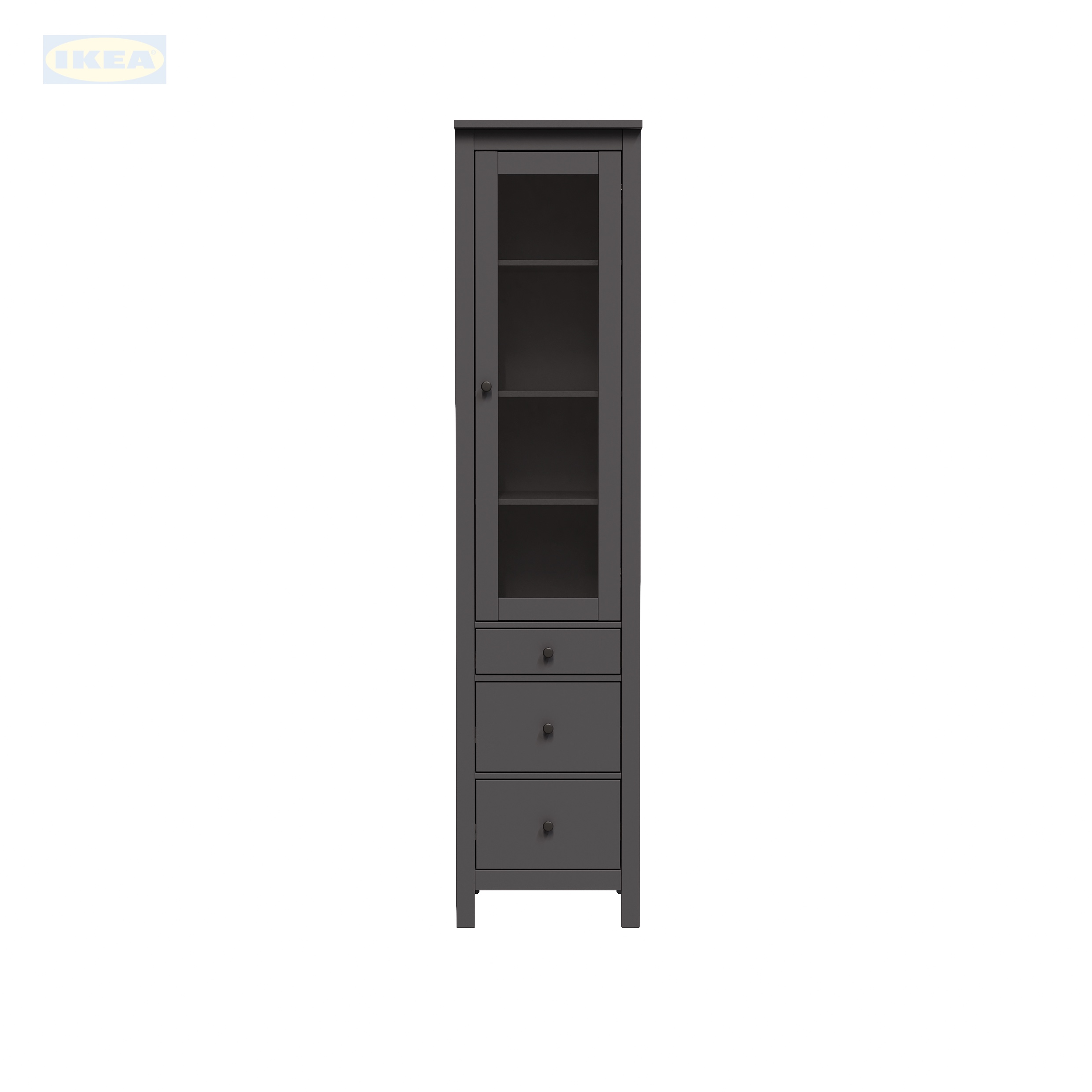 Шкаф с витриной IKEA 50, Серый-6