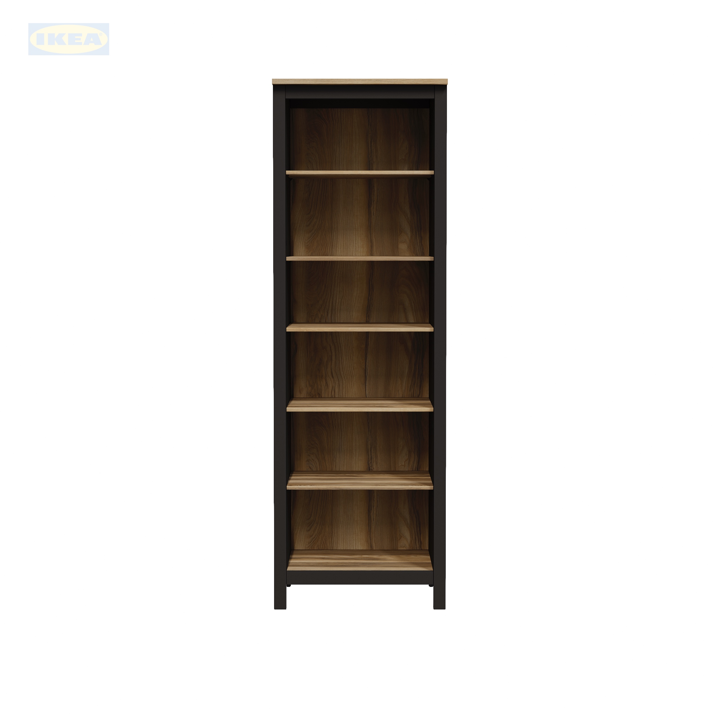 Стеллаж IKEA 70х42х215 см, Черный-ясень-6
