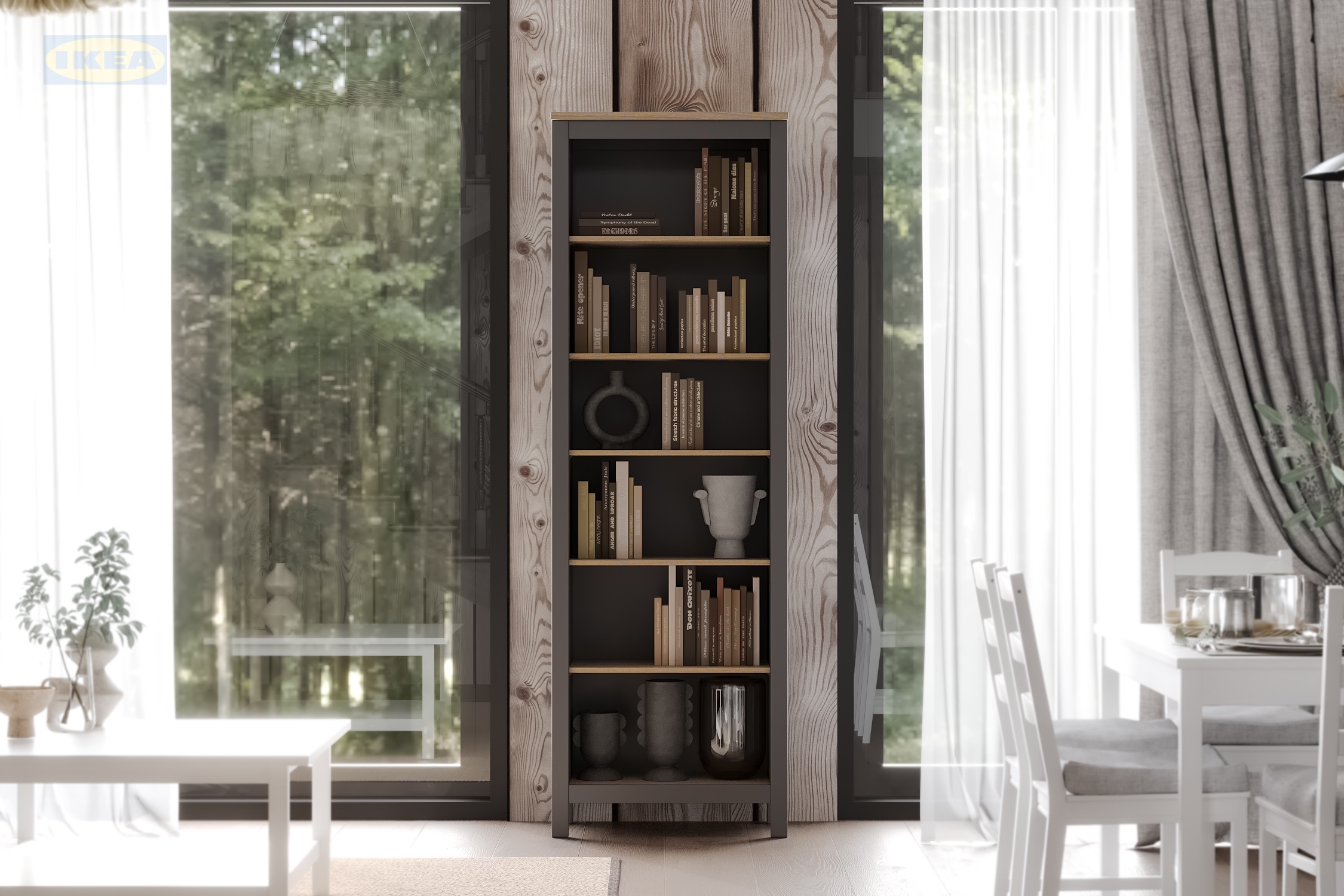 Стеллаж IKEA 70х42х215 см, Серый-ясень-08