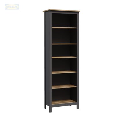 Стеллаж IKEA САГА, 70х42х215 см, Серый/ясень